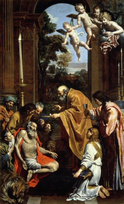 El último sacramento de San Jerónimo, 1614 de Domenichino